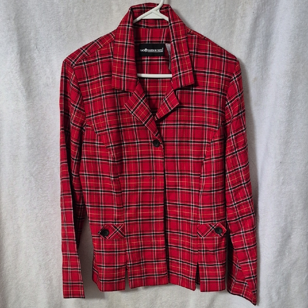 Sag Harbor Red Plaid Blazer